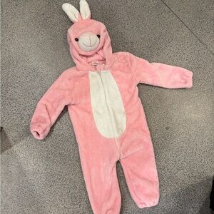 2T toddler Pink Bunny Hooded Onesie costume Halloween